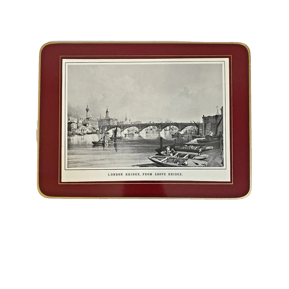 Set of 6 Clover Leaf Table Place Mats Old Views of London Cork‎ 11.25